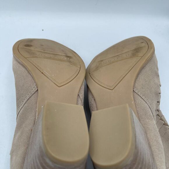 Franco Sarto Tan Leather Heeled Buckled Ankle Booties 6 - Picture 7 of 11